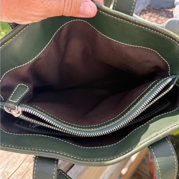 Coach Hampton Lunch Tote Handbag Bottle Green 2002 Leather 7776 Hangtag - Picture 4 of 9
